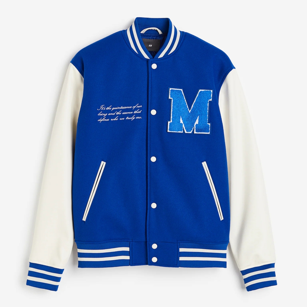 Blue and White Varsity Jacket